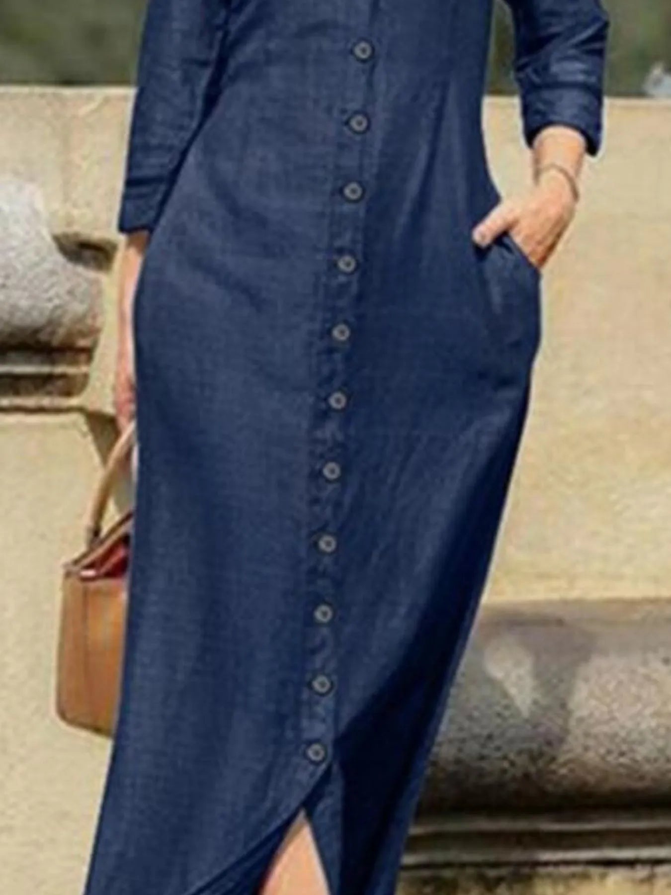 Button-Down Maxi Denim Dress | Deb Shops