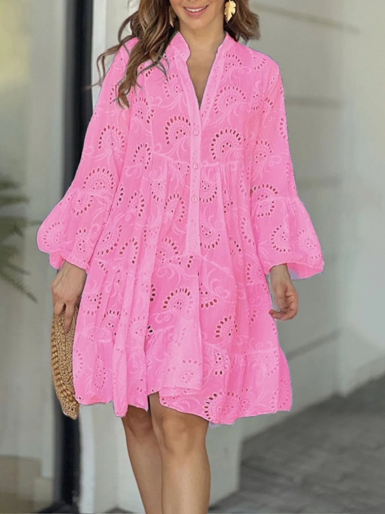 Eyelet Ruffled Hem Tiered Dress | Deb Shops