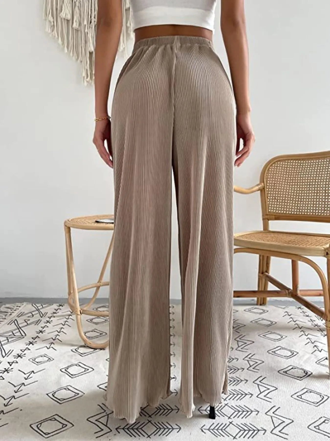 Full Size Elastic Waist Wide Leg Pants | Deb Shops