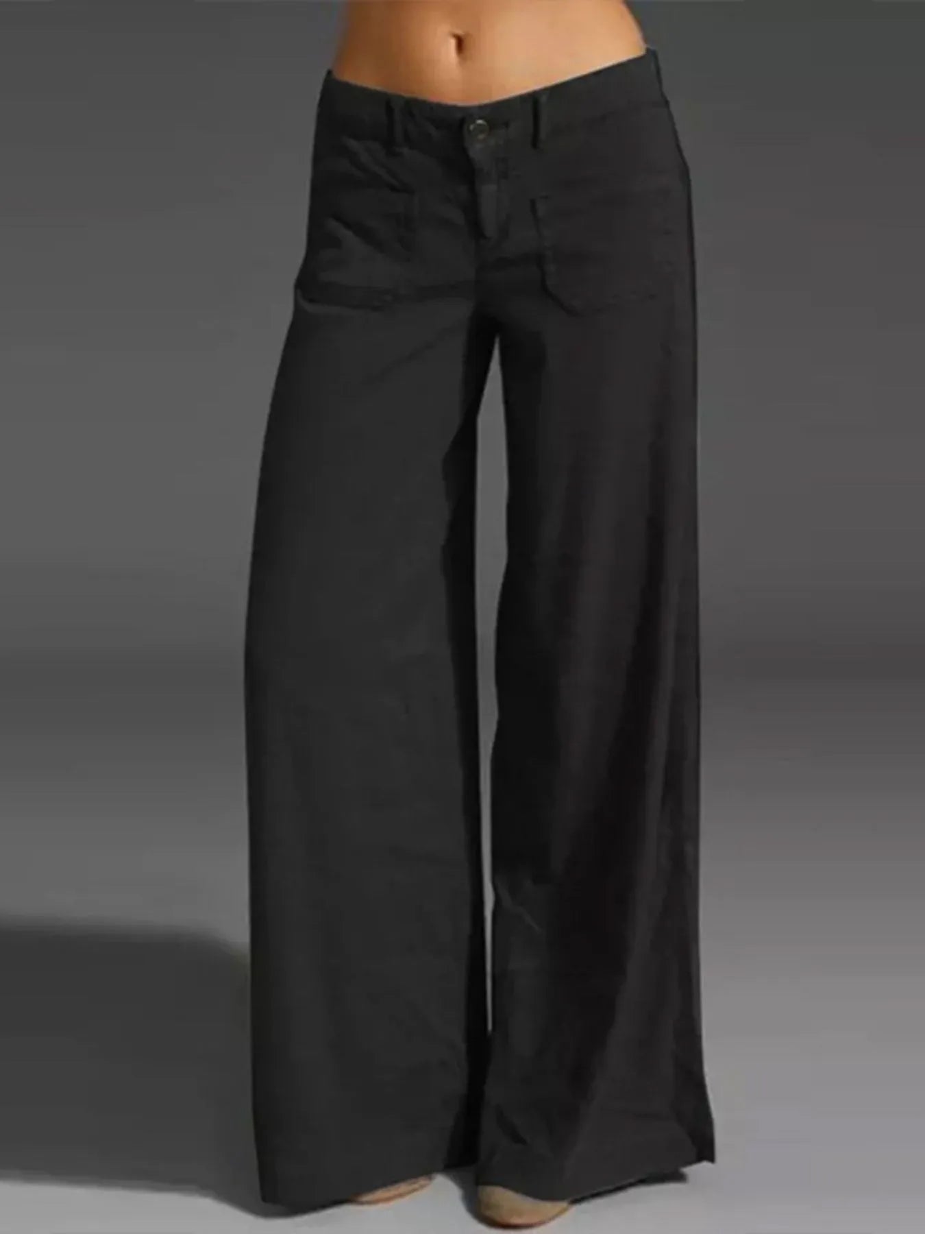 Full Size Wide Leg Pants with Pockets | Deb Shops