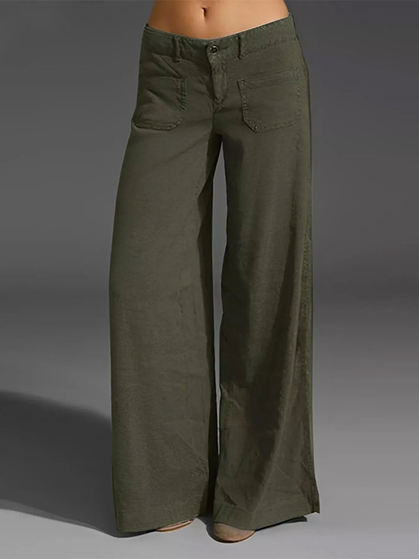 Full Size Wide Leg Pants with Pockets | Deb Shops