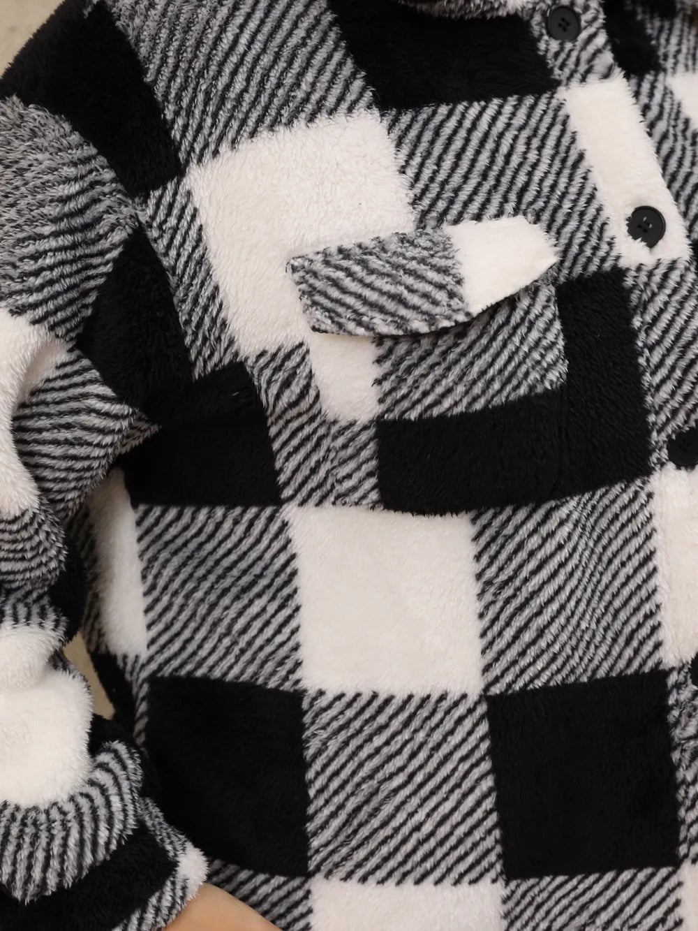 Pocketed Plaid Collared Neck Jacket | Deb Shops