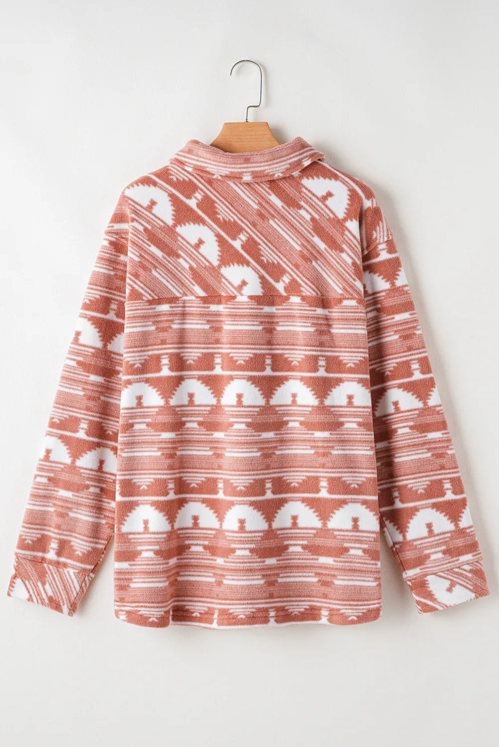 Pocketed Printed Collared Neck Jacket | Deb Shops