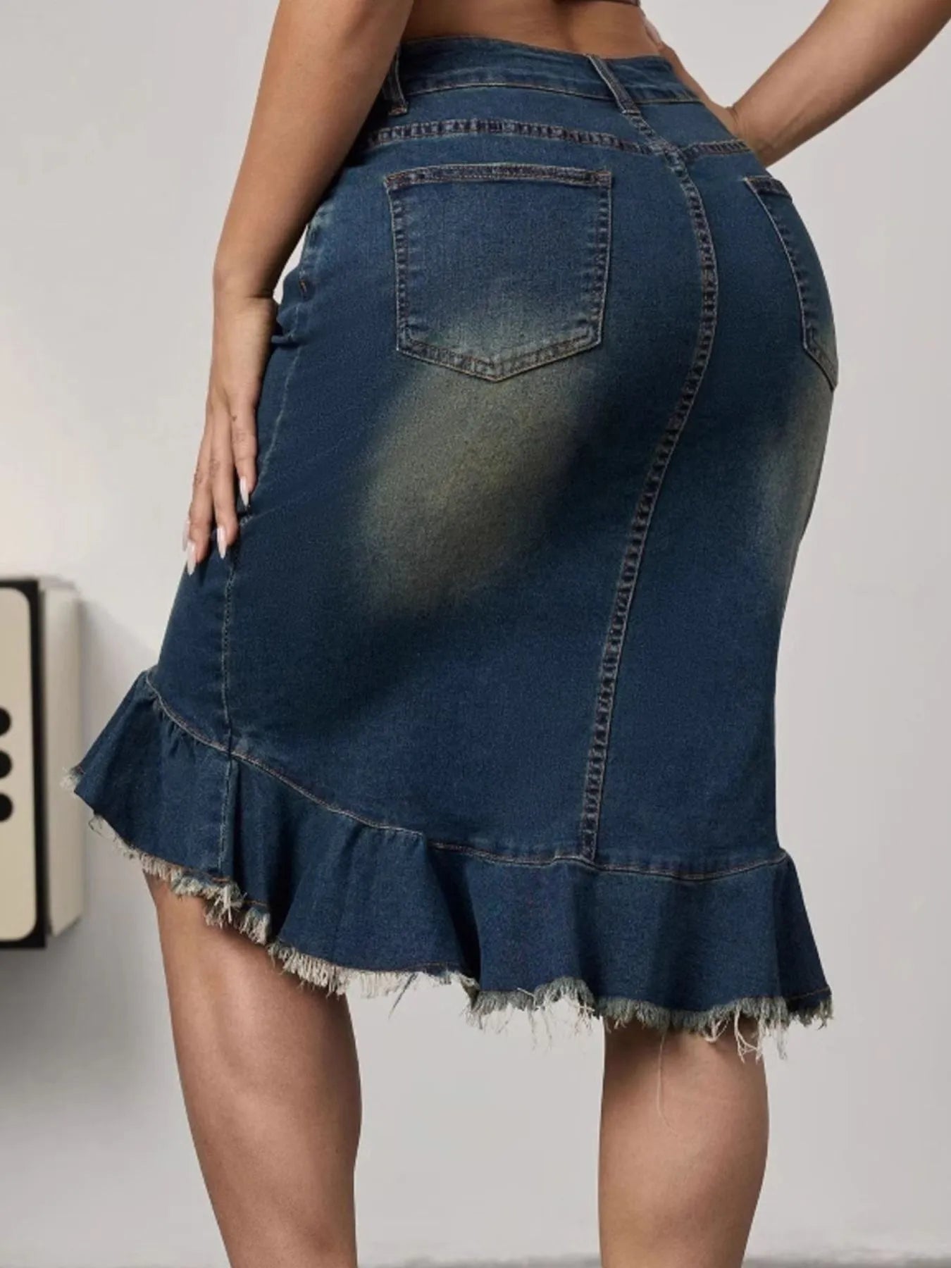 Raw Hem Mermaid Denim Skirt | Deb Shops