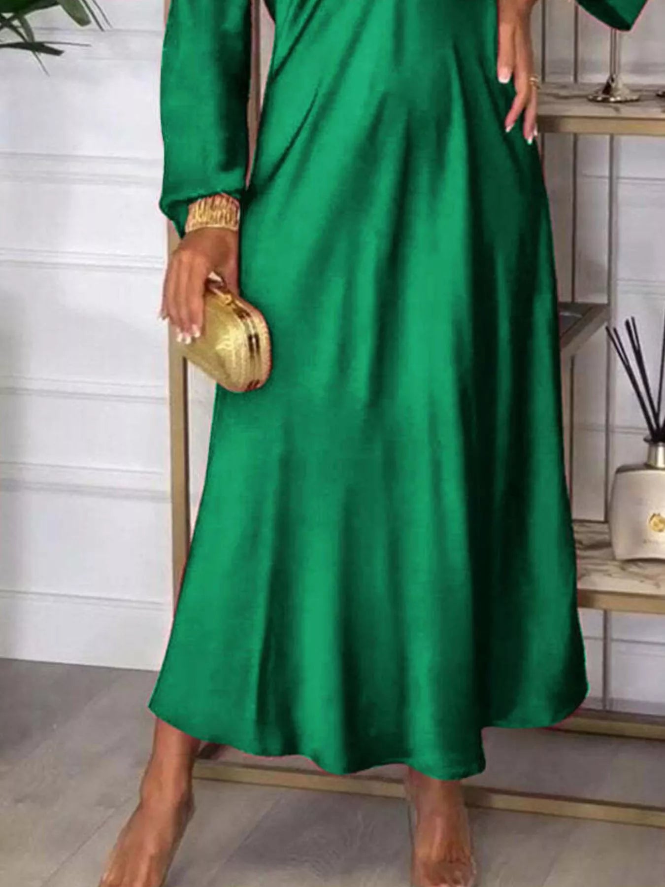 V-Neck Long Sleeve Midi Dress | Deb Shops
