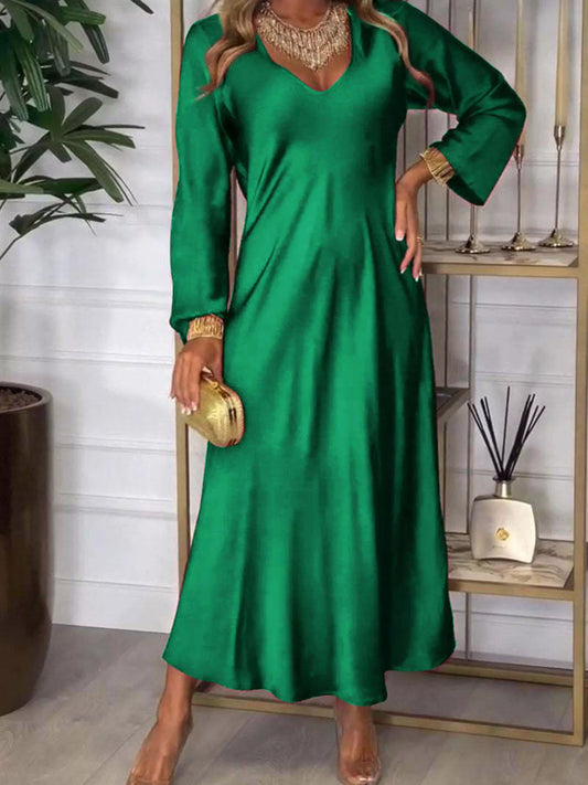 V-Neck Long Sleeve Midi Dress | Deb Shops