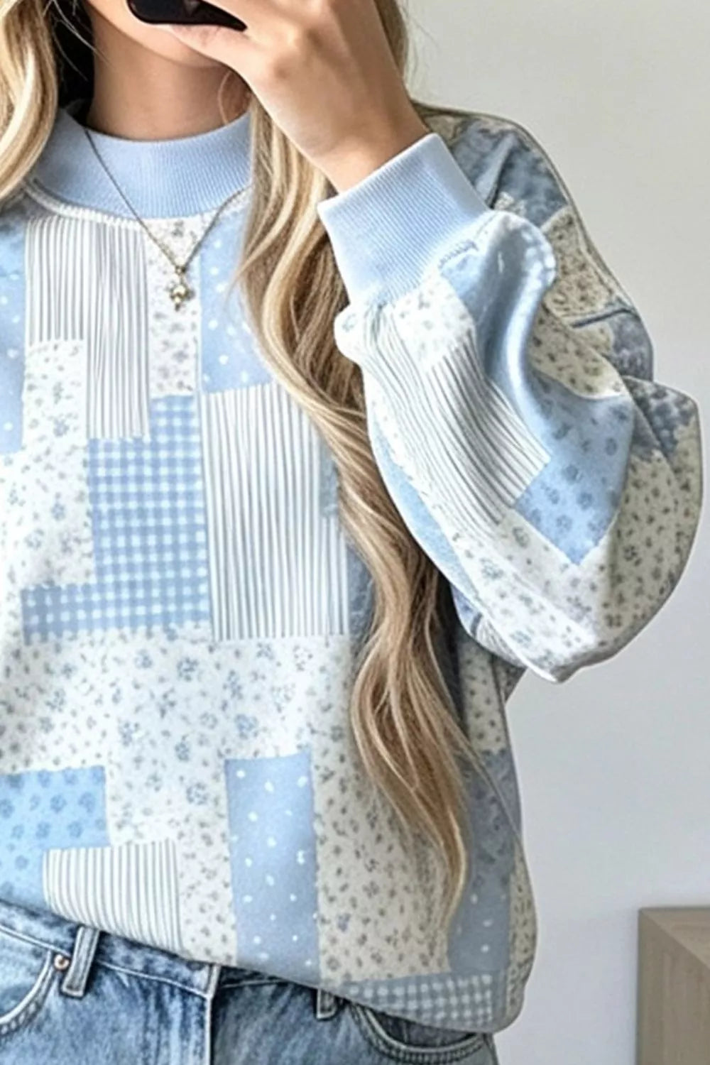 Vintage Patchwork Dropped Shoulder Sweatshirt