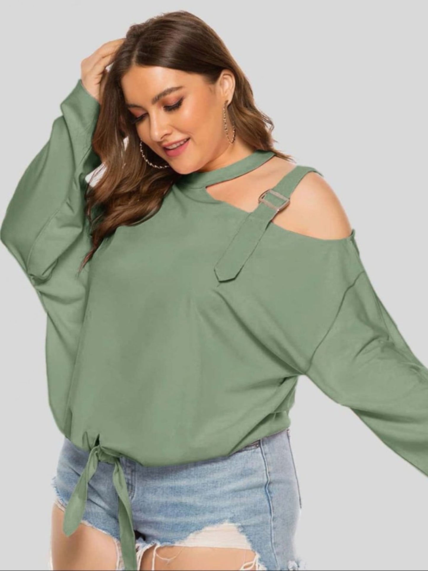 Cold - Shoulder Tied Top - Deb Shops
