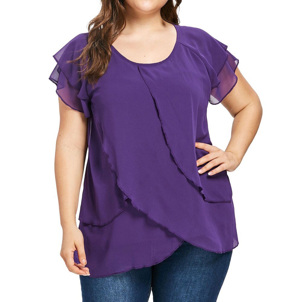 Elegant Chiffon Plus Size Top - Deb Shops