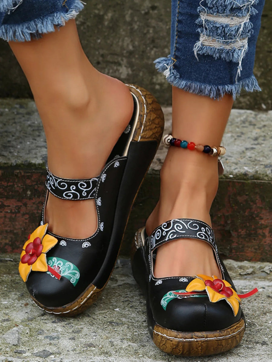 Flower Round Toe Sandals - Deb Shops