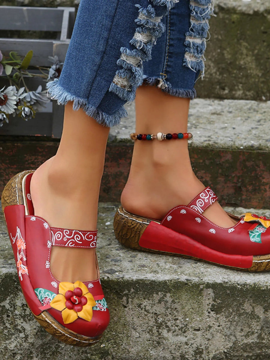 Flower Round Toe Sandals - Deb Shops
