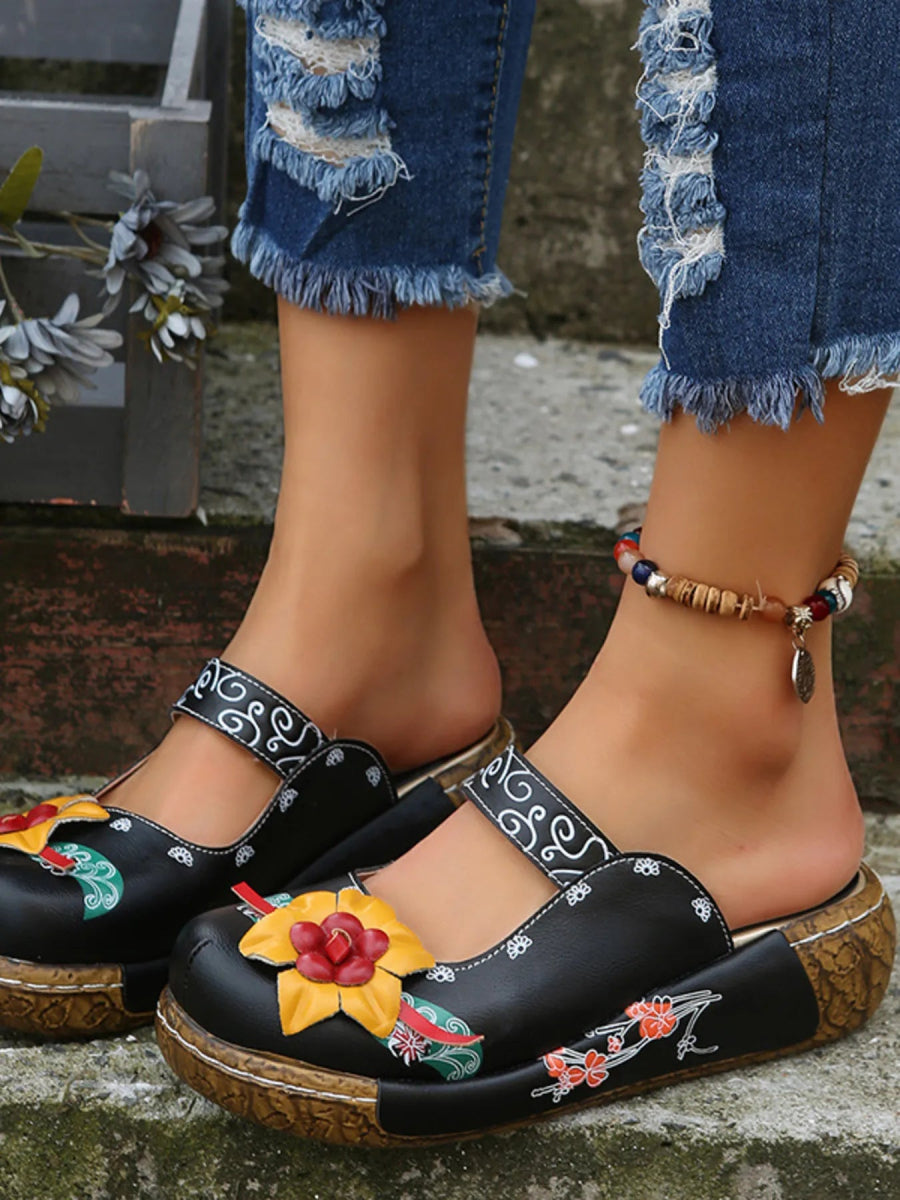 Flower Round Toe Sandals - Deb Shops