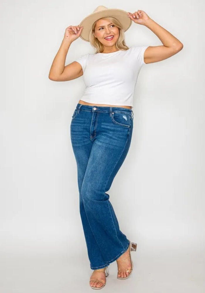 Full Size Cat's Whiskers High Rise Straight Jeans - Deb Shops