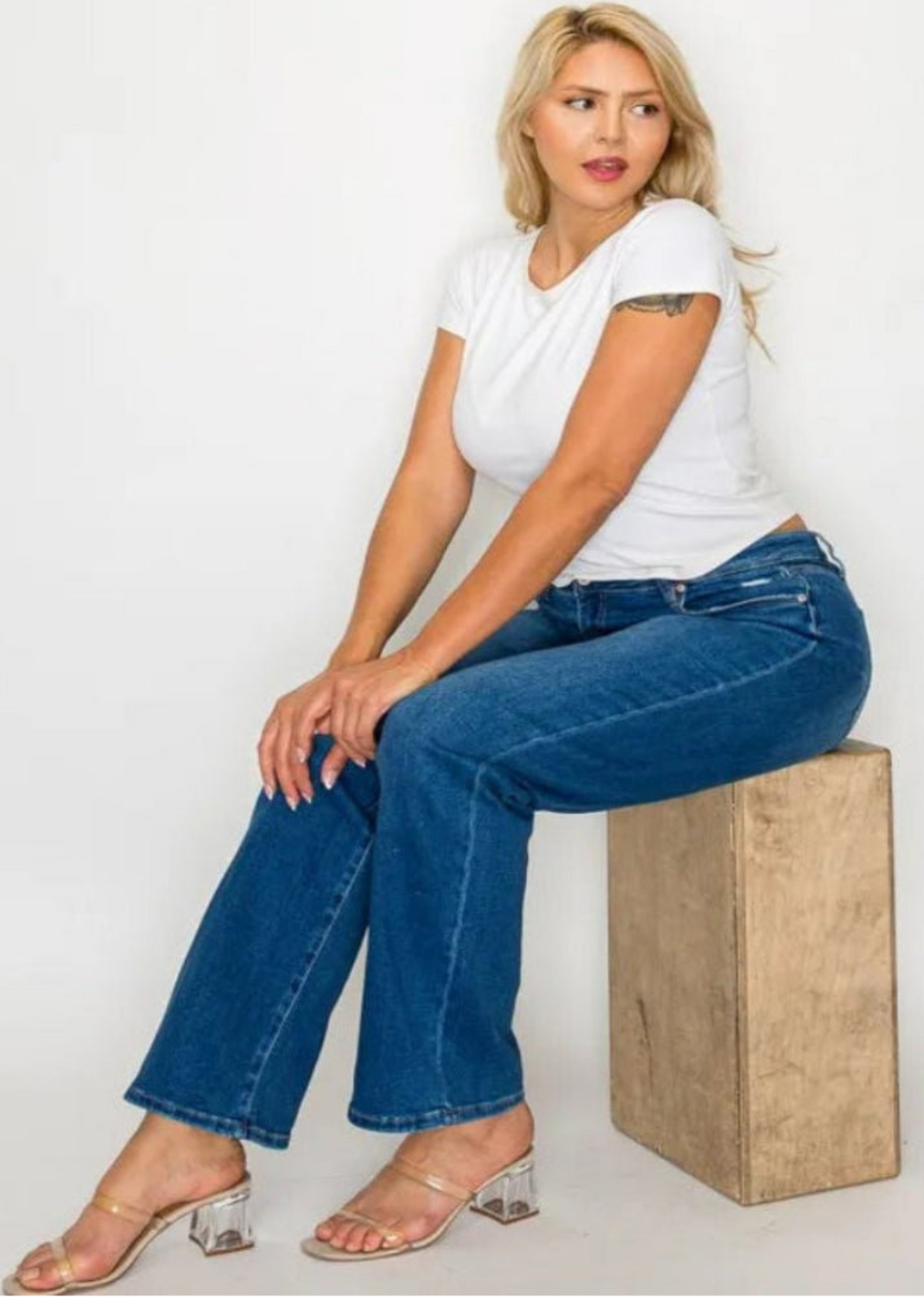 Full Size Cat's Whiskers High Rise Straight Jeans - Deb Shops