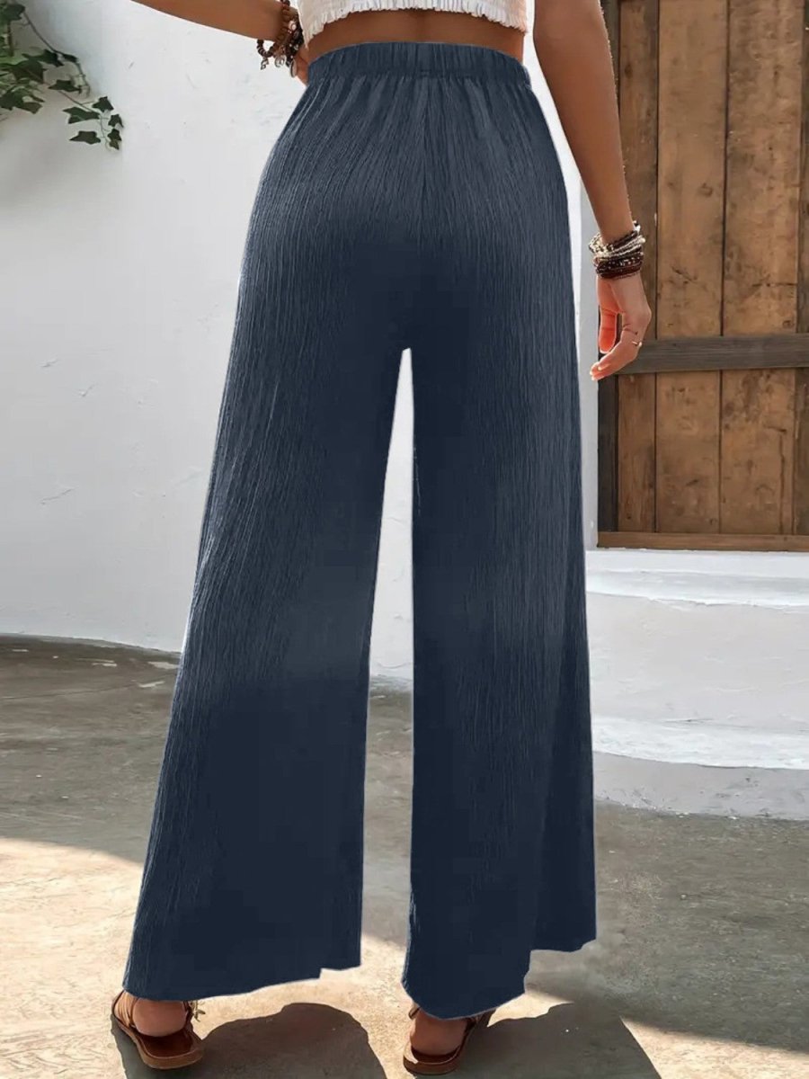 Full Size High Waist Wide Leg Pants - Deb Shops