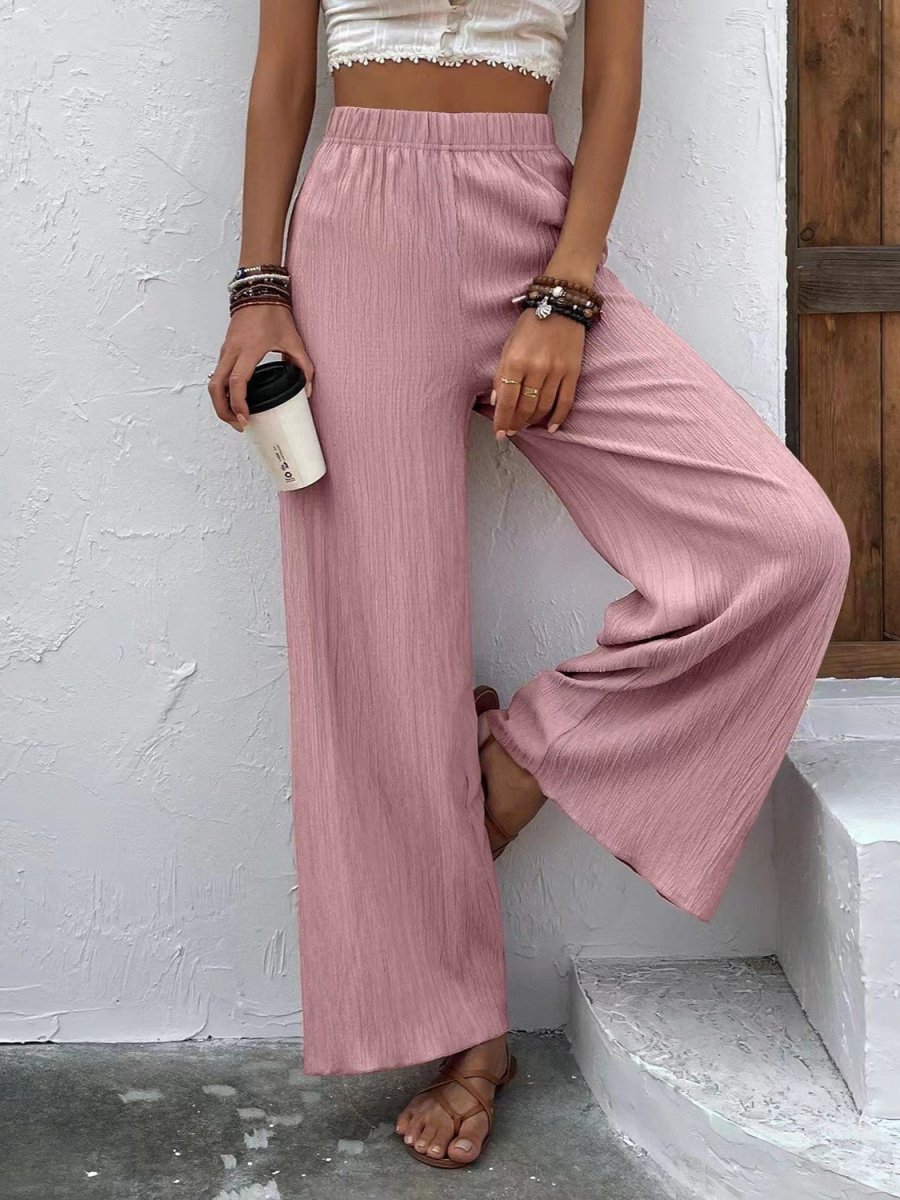 Full Size High Waist Wide Leg Pants - Deb Shops