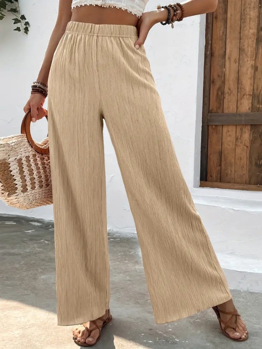 Full Size High Waist Wide Leg Pants - Deb Shops