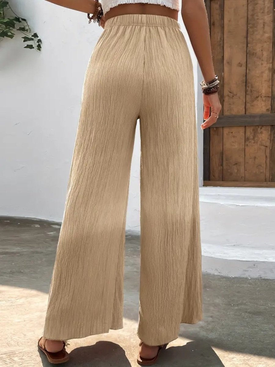 Full Size High Waist Wide Leg Pants - Deb Shops