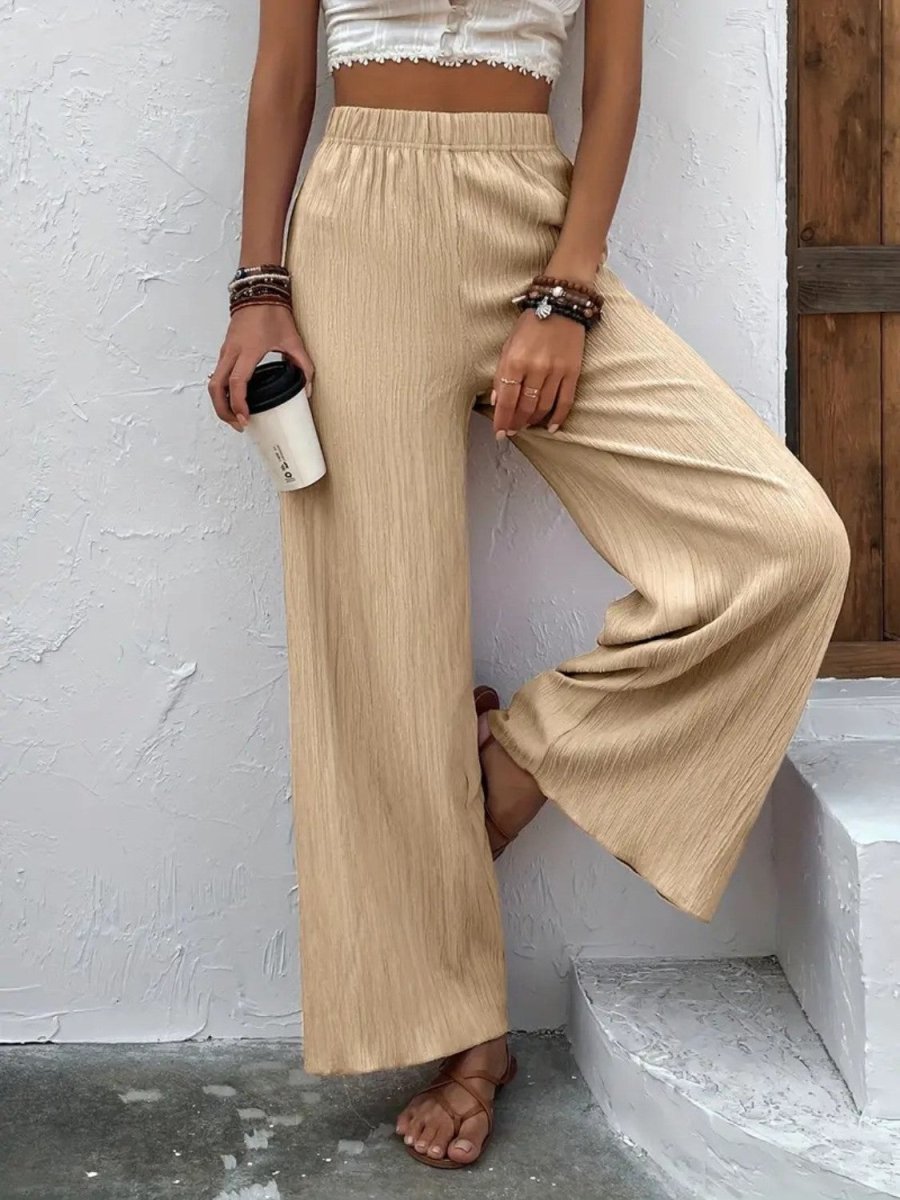 Full Size High Waist Wide Leg Pants - Deb Shops