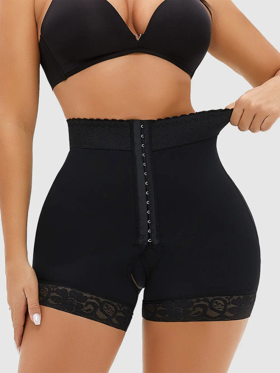 Full Size Lace Detail Hook - and - Eye Shaping Shorts - Deb Shops