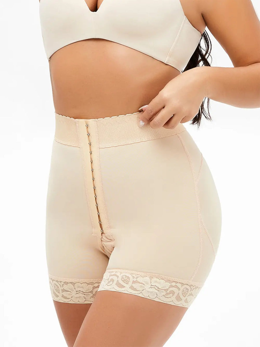 Full Size Lace Detail Hook - and - Eye Shaping Shorts - Deb Shops