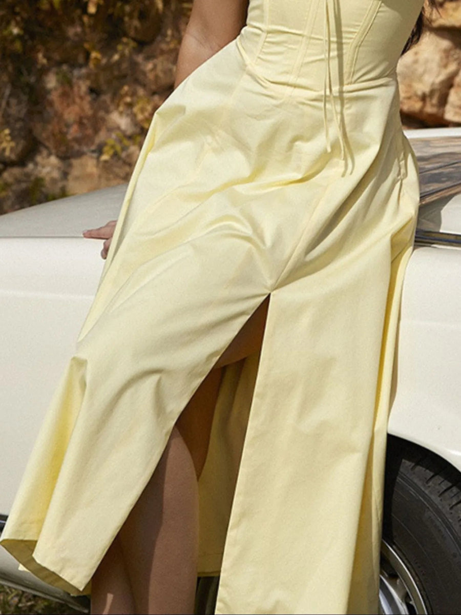 Full Size Slit Sweetheart Neck Cami Dress - Deb Shops