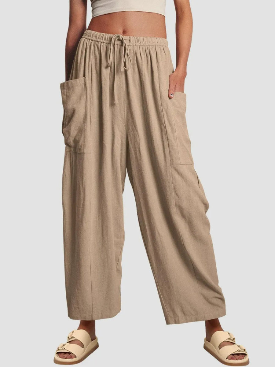 Stylish Wide Leg Pants with Pockets - Deb Shops