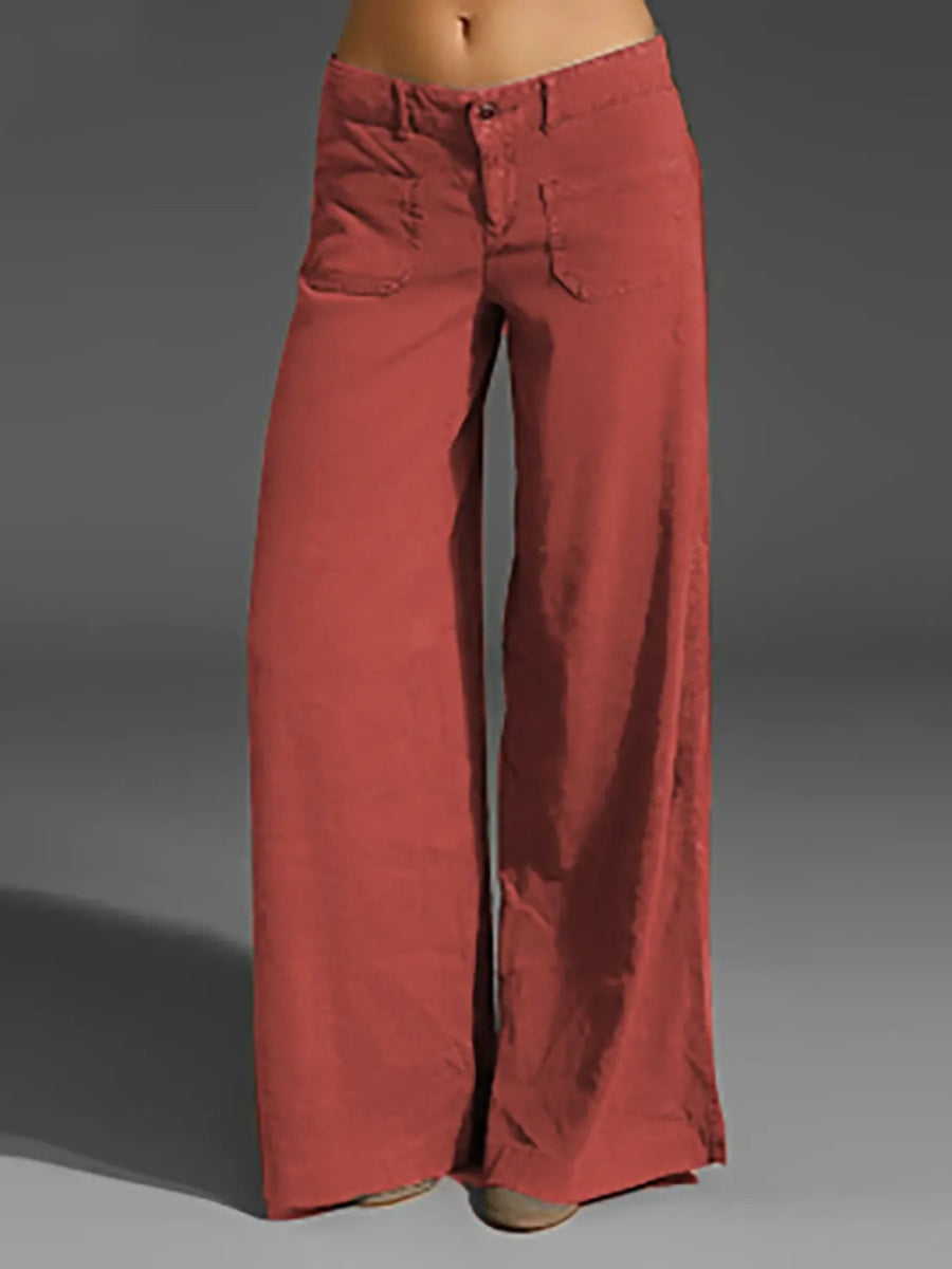Full Size Wide Leg Pants with Pockets - Deb Shops