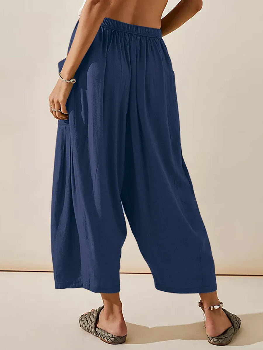 Stylish Wide Leg Pants with Pockets - Deb Shops
