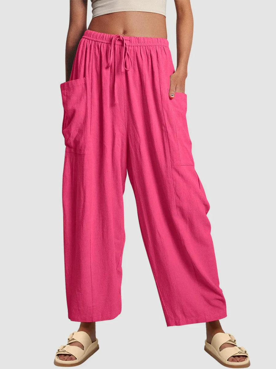 Stylish Wide Leg Pants with Pockets - Deb Shops