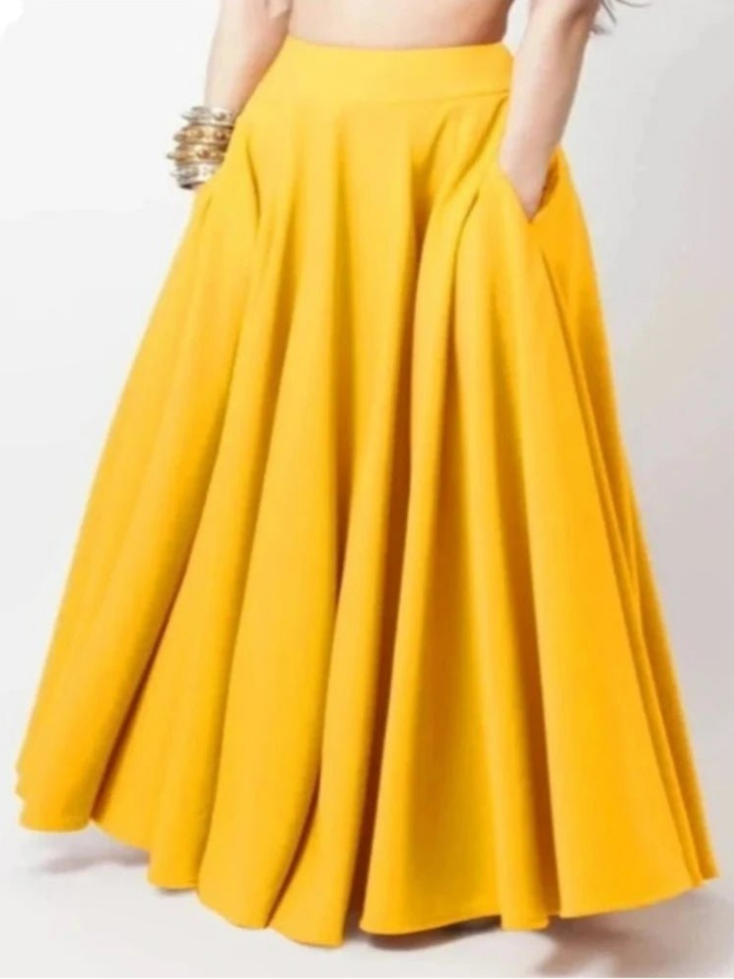 High Waist Maxi Swing Gypsy Long Skirt - Deb Shops