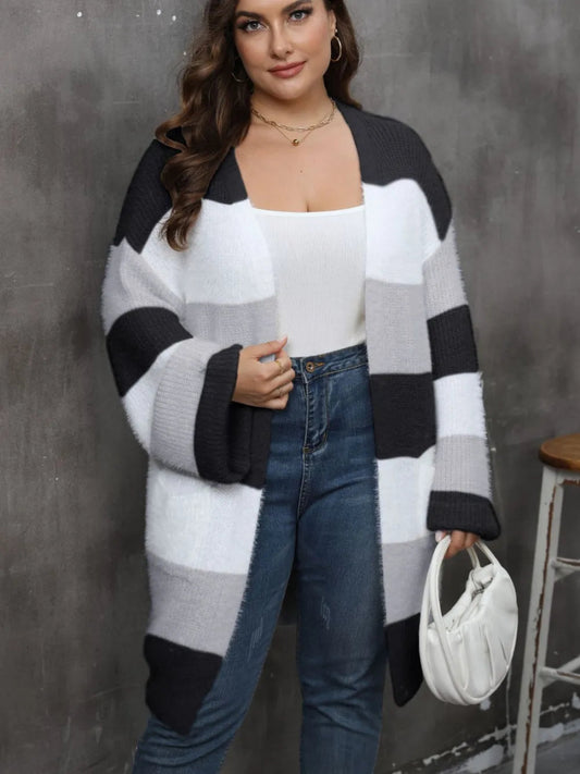 Open Front Long Sleeve Cardigan - Deb Shops