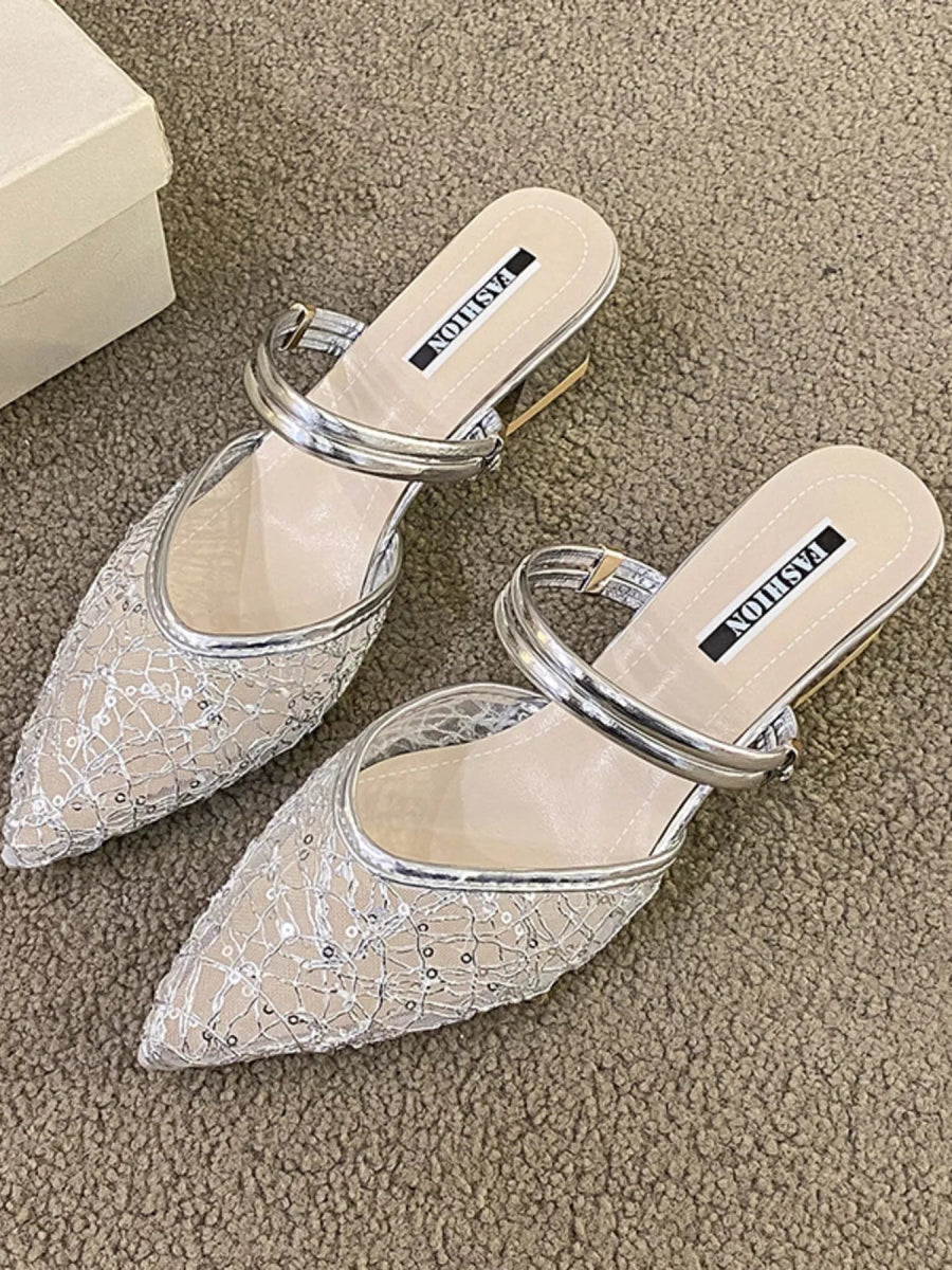 Trendy Point Toe Block Heels Sandals - Deb Shops