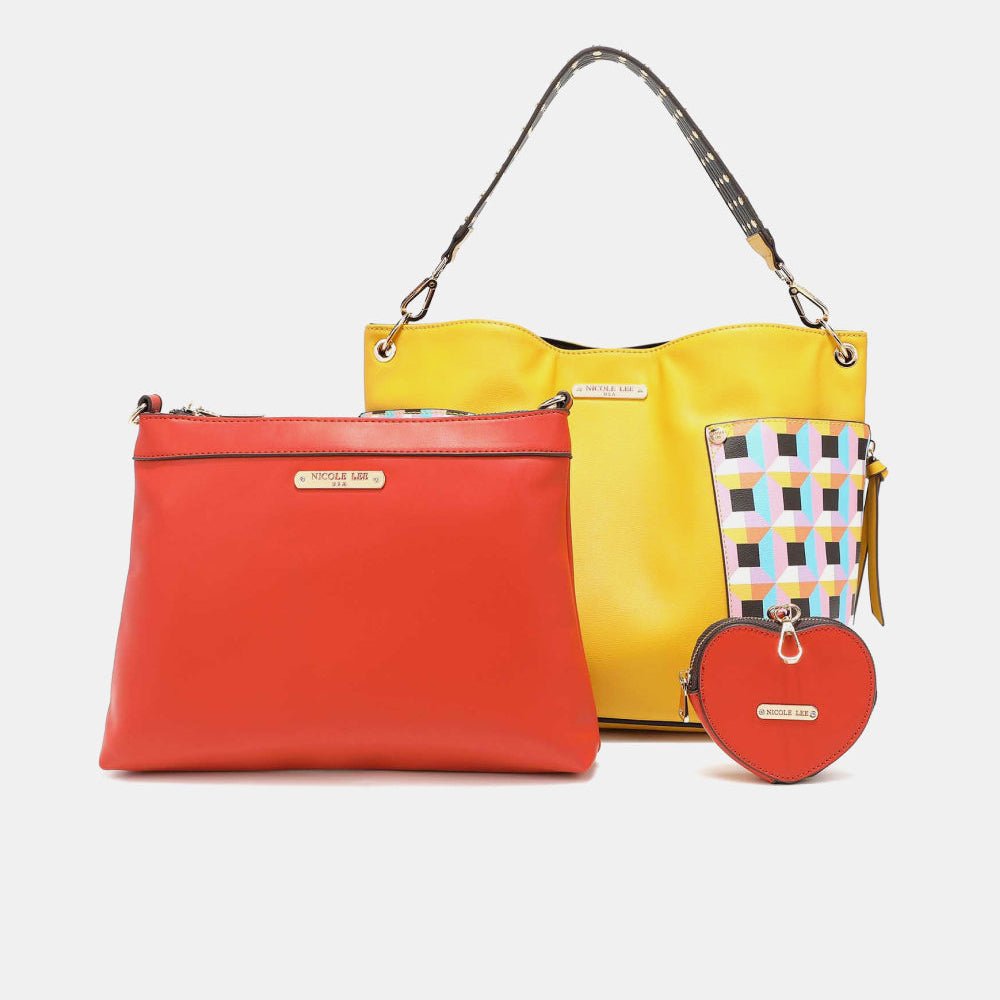 3-Piece Set - Shoulder Bag, Handbag and Heart Coin Pouch - Deb Shops