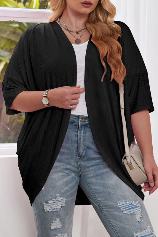 Plus Size Ribbed Cocoon Cover Up - Deb Shops