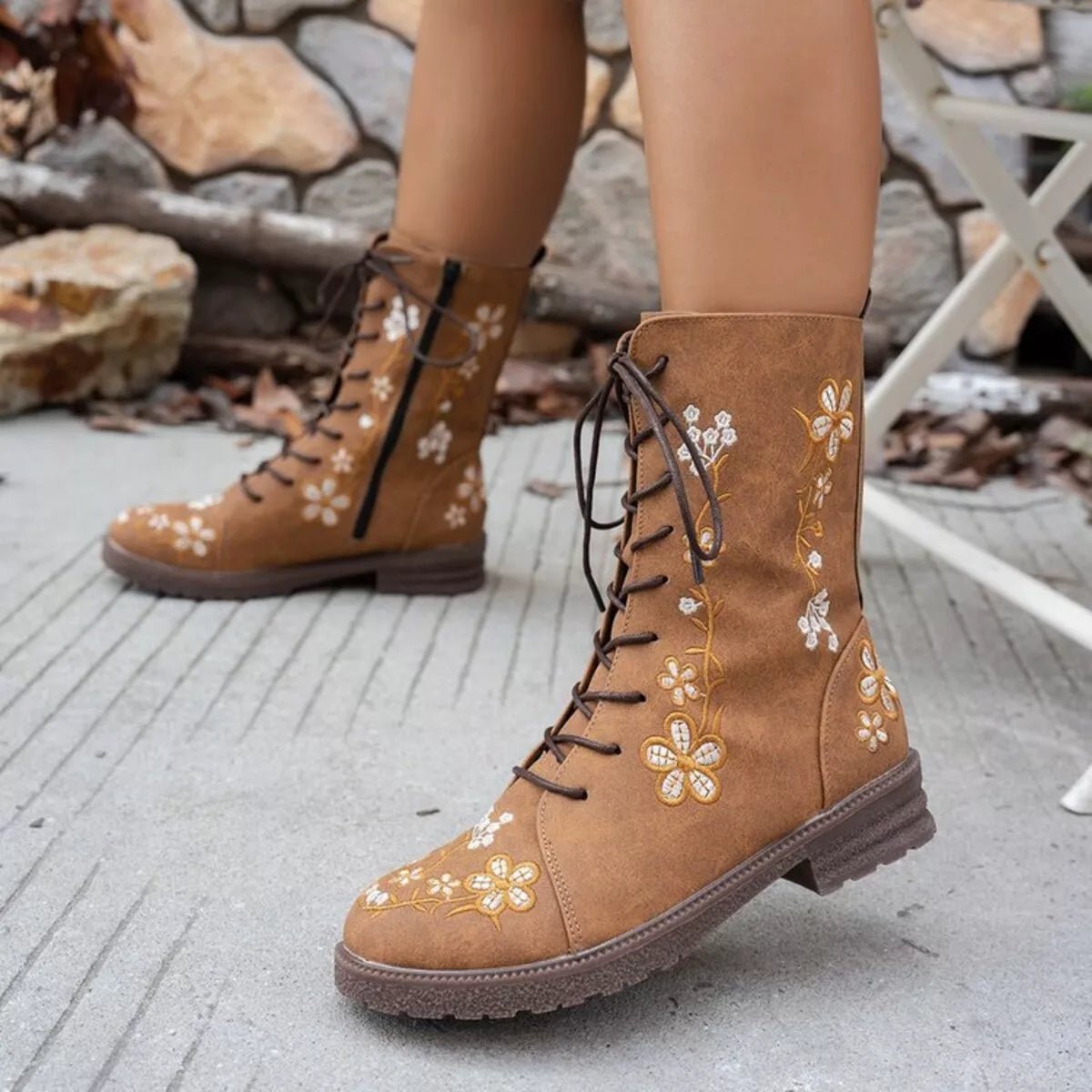 Round Toe Block Heels Boots - Deb Shops