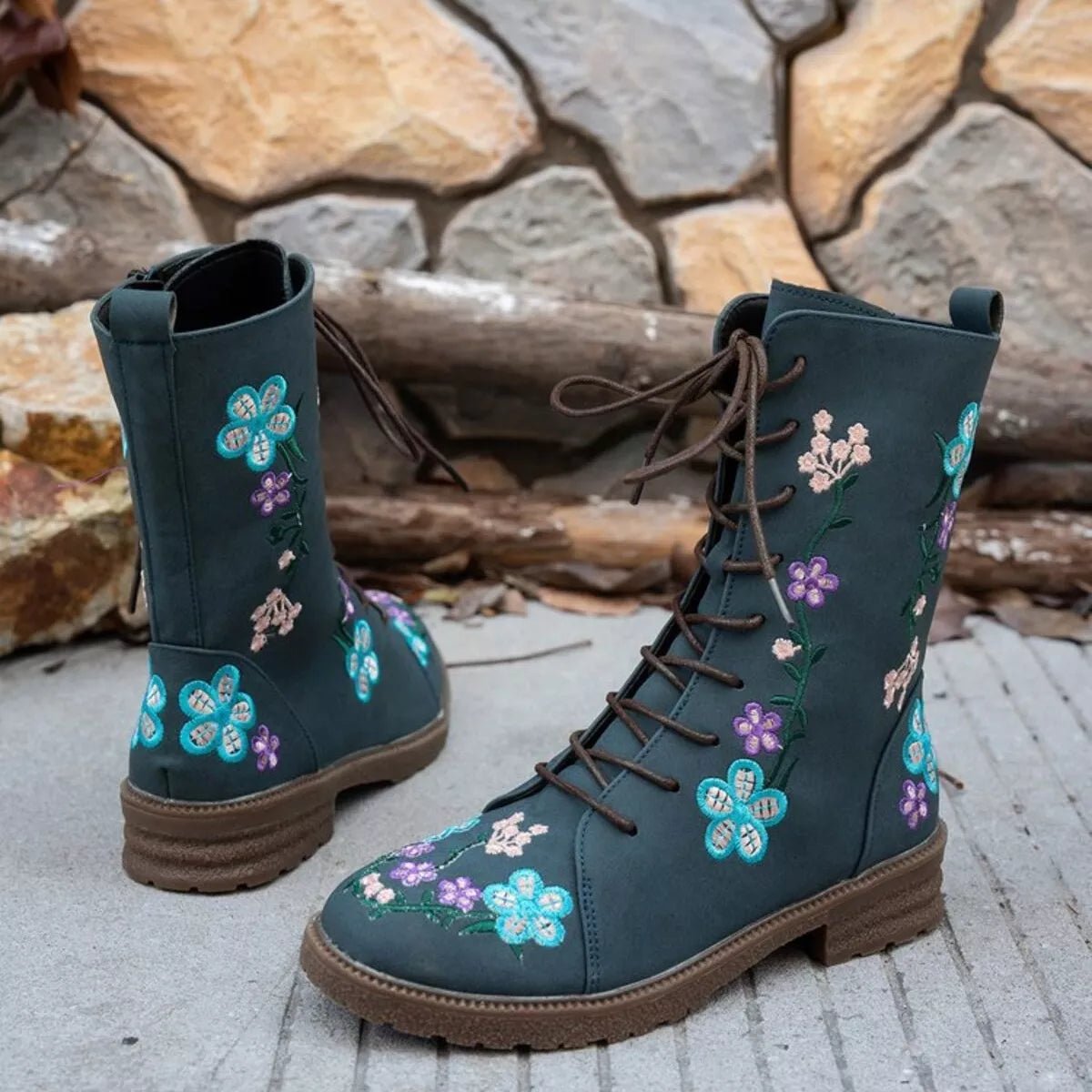Round Toe Block Heels Boots - Deb Shops