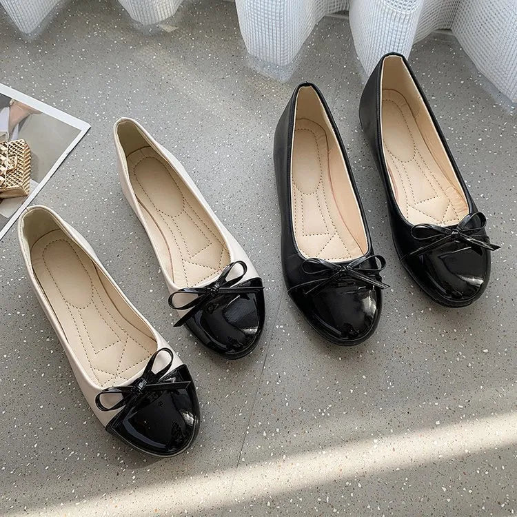Round Toe Bow Flats - Deb Shops