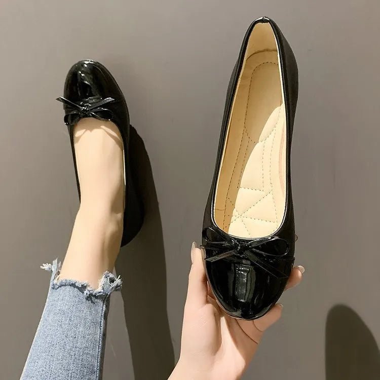 Round Toe Bow Flats - Deb Shops