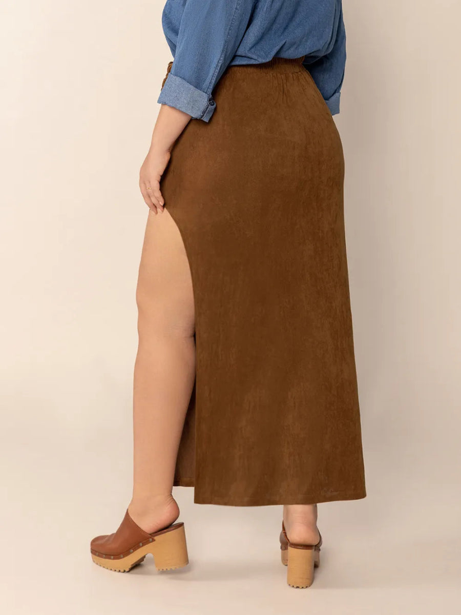 Ruffled Slit High Rise Skirt - Deb Shops