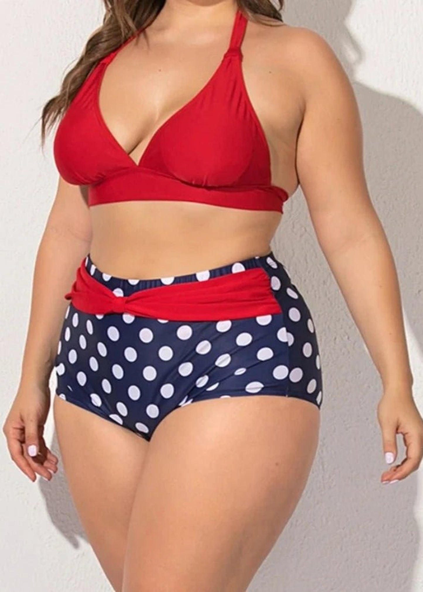 Striped Split Push Up Swimsuit Bikinis Set Two Pieces - Deb Shops