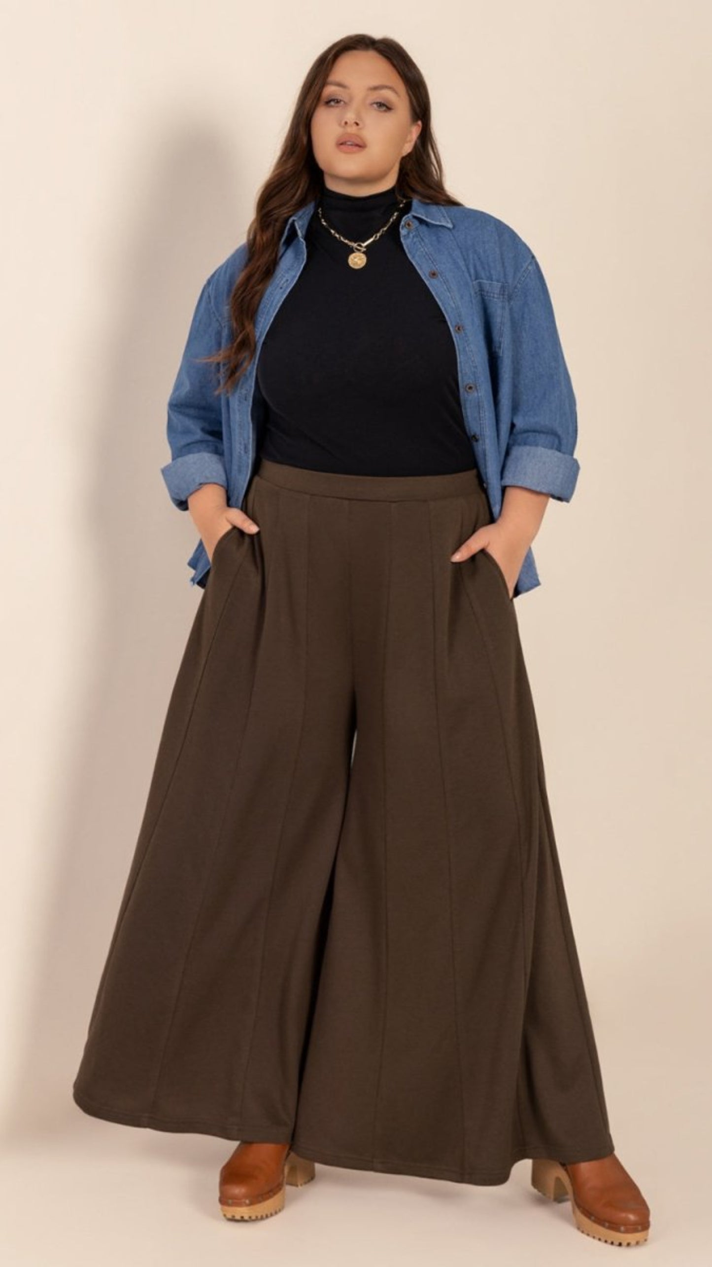 Wide Leg Pants with Pockets - Deb Shops
