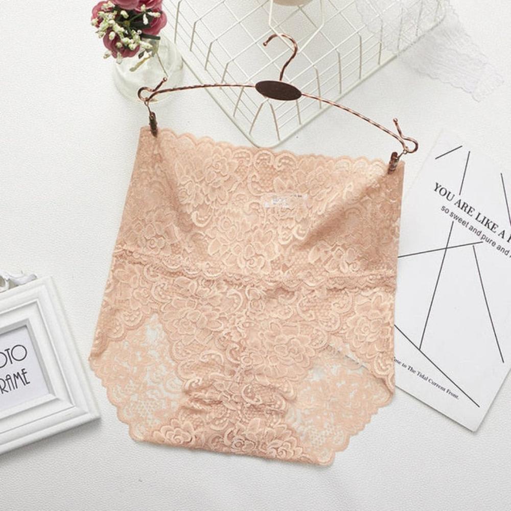 2 Pairs Lace Mesh Floral Lingerie Seamless Panties - Deb Shops
