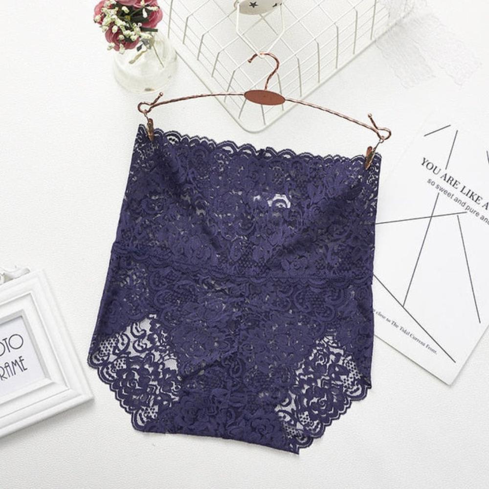 2 Pairs Lace Mesh Floral Lingerie Seamless Panties - Deb Shops