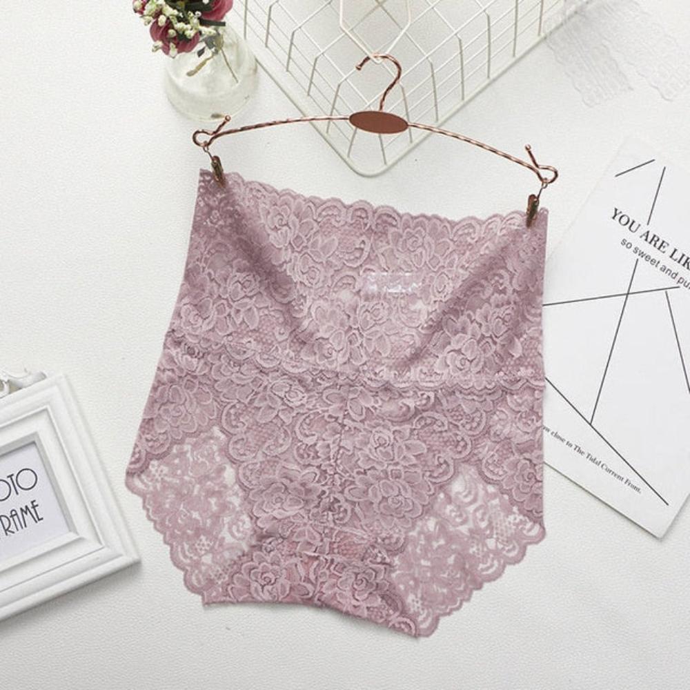 2 Pairs Lace Mesh Floral Lingerie Seamless Panties - Deb Shops