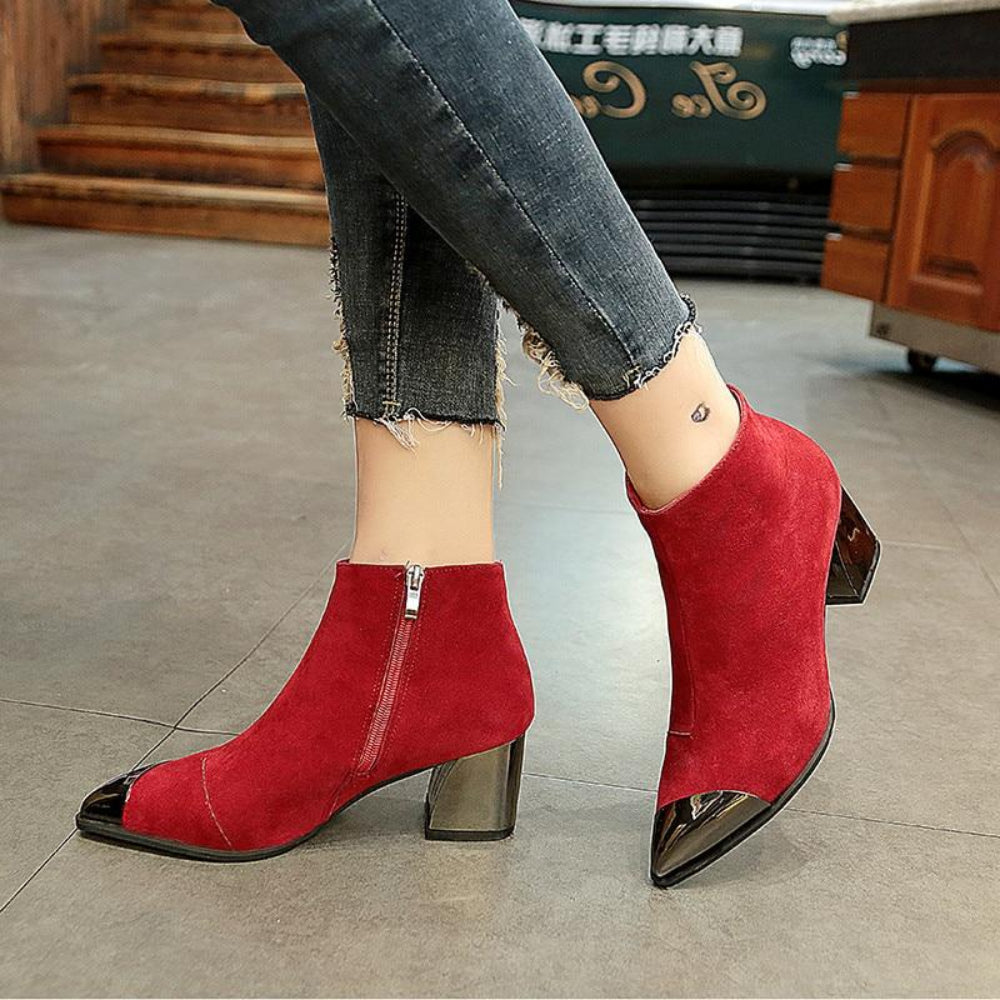 Chelsea High Square Heel Pointed Toe Boots | Deb Shops