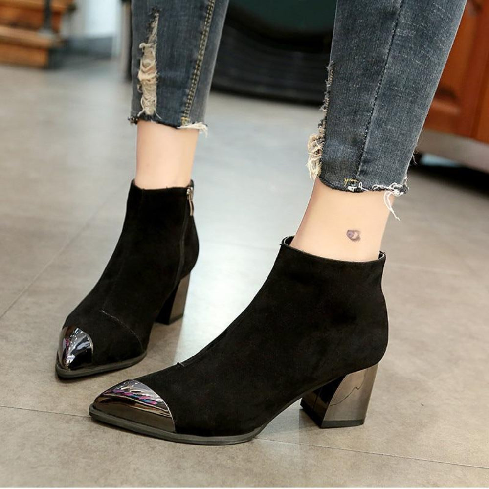 Chelsea High Square Heel Pointed Toe Boots | Deb Shops
