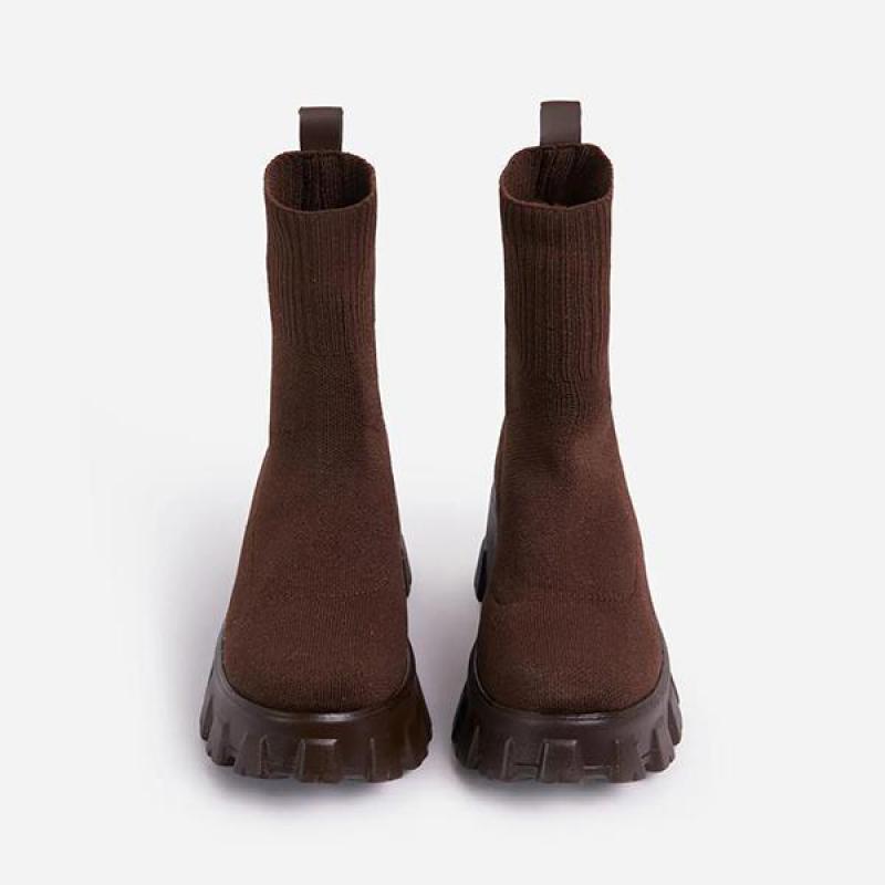 Couple Socks Shoes Knitted Short Boots - Debshops