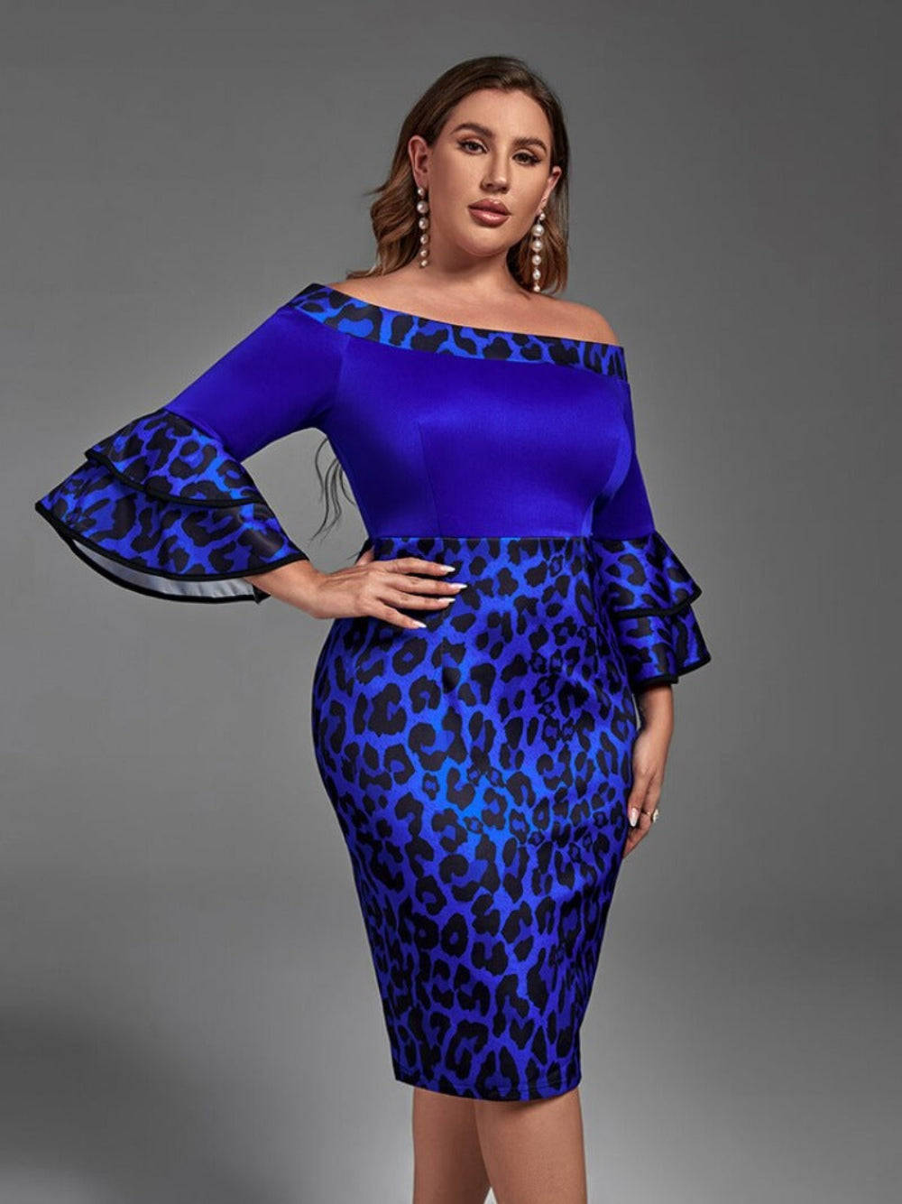 Plus Size Elegant Leopard Printed Dress | Deb Shops