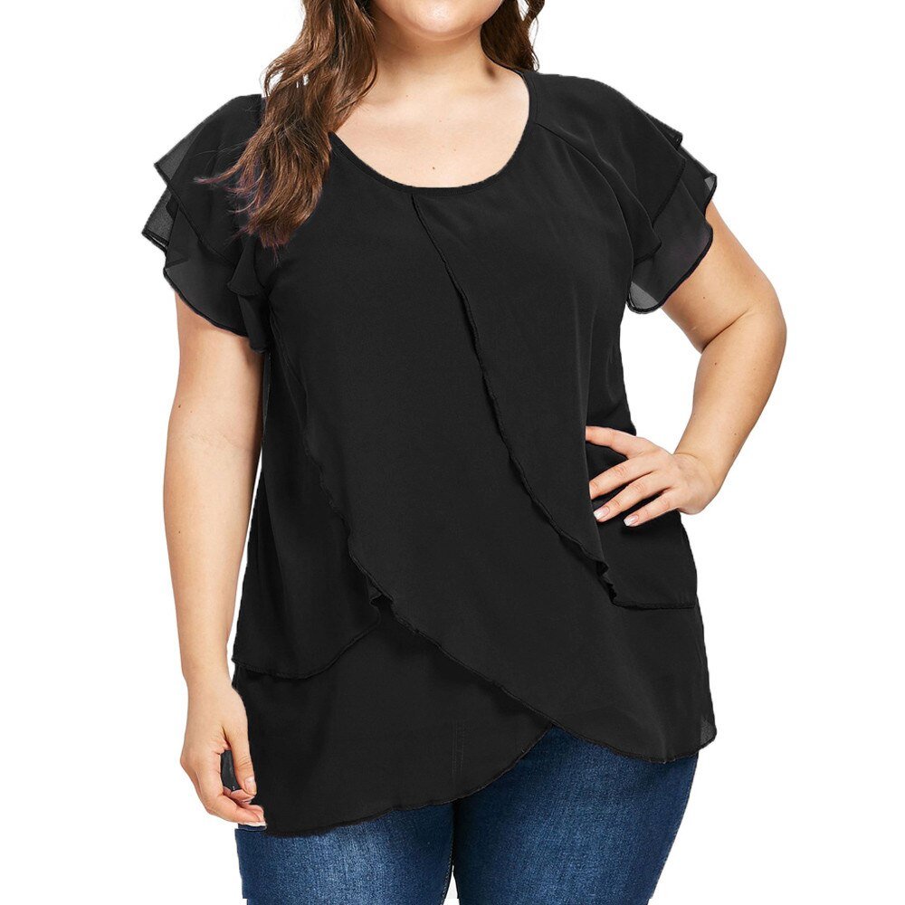 Elegant Chiffon Plus Size Top - Deb Shops